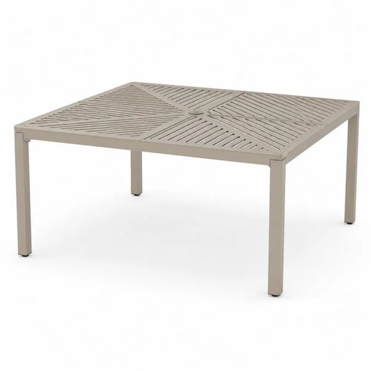Mesa cuadrada de aluminio para exteriores 100x100x75 cm beige