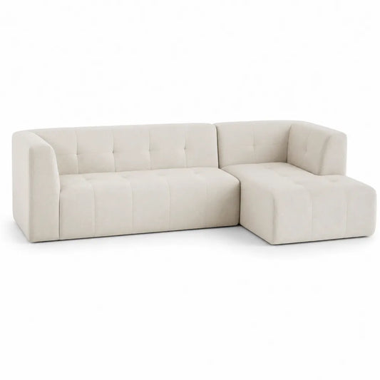 Sofá modular esquinero de tela de poliéster beige 220x160 cm